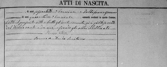Birth Record from Il Portale Antenati